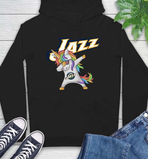 Utah Jazz NBA Basketball Funny Unicorn Dabbing Sports Hoodie 2