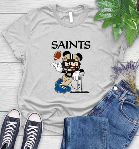 NFL New Orleans Saints Mickey Mouse Disney Super Bowl Football T Shirt Women's T-Shirt