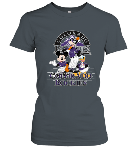 Colorado Rockies Mickey Donald And Goofy Baseball Women's T-Shirt