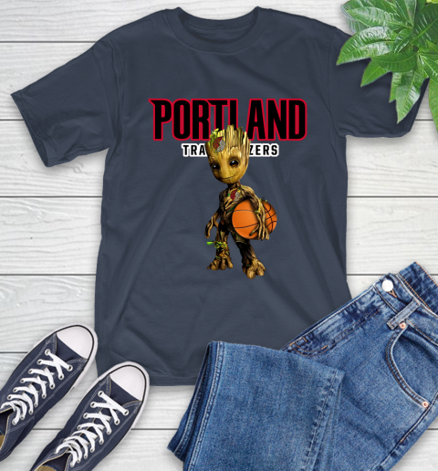 Portland Trail Blazers NBA Basketball Groot Marvel Guardians Of The Galaxy T-Shirt 4