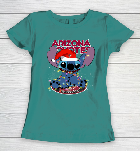 Arizona Coyotes NHL Hockey noel stitch Christmas Women's T-Shirt 10