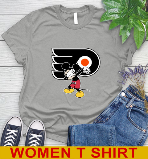 Philadelphia Flyers NHL Hockey Dabbing Mickey Disney Sports Women's T-Shirt 11