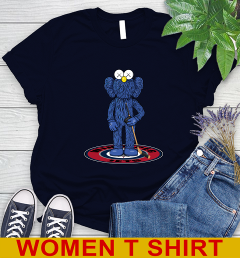 NHL Hockey Winnipeg Jets Kaws Bff Blue Figure Shirt Women's T-Shirt 3