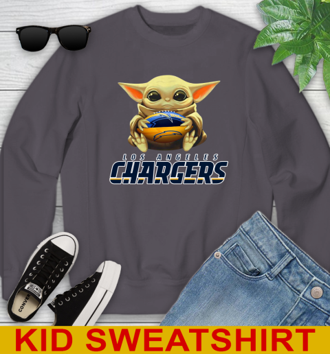 NFL Football Los Angeles Chargers Baby Yoda Star Wars Shirt Youth Sweatshirt 6