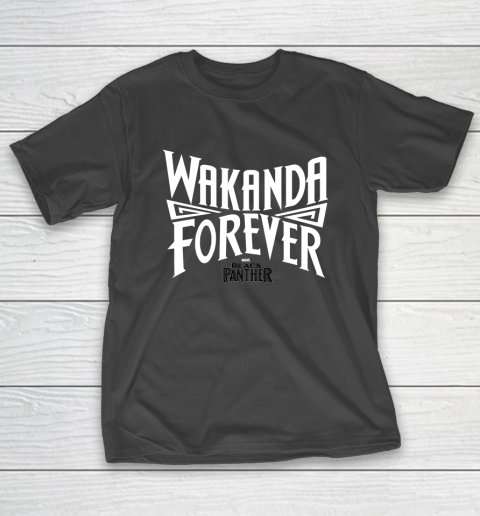 Marvel Black Panther Wakanda Forever Inward Text T-Shirt