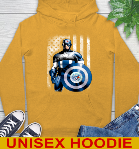 Toronto Blue Jays MLB Baseball Captain America Marvel Avengers American Flag Shirt Hoodie 2