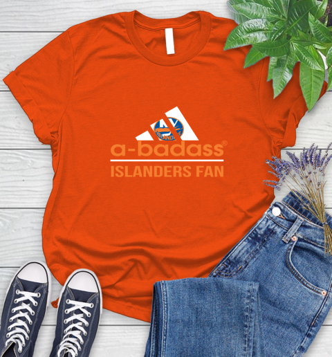 NHL A Badass New York Islanders Fan Adidas Hockey Sports Women's T-Shirt 3