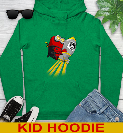 NBA Basketball Brooklyn Nets Deadpool Minion Marvel Shirt Youth Hoodie 8
