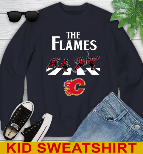 NHL Hockey Calgary Flames The Beatles Rock Band Shirt Youth Sweatshirt 2
