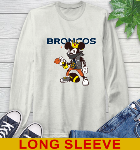 Denver Broncos NFL Football Mickey Peace Sign Sports Long Sleeve T-Shirt 12