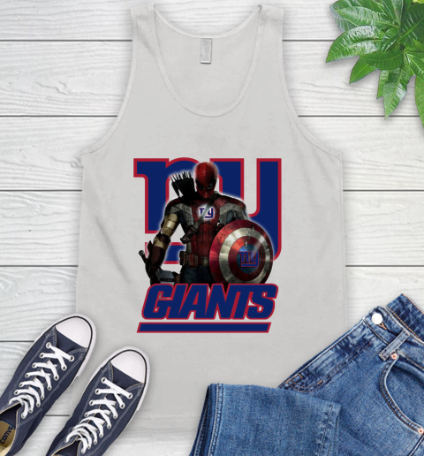 NFL Captain America Thor Spider Man Hawkeye Avengers Endgame Football New York Giants Tank Top