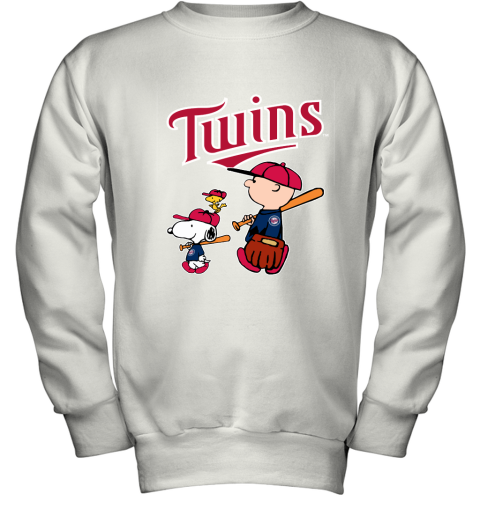 Minnesota Twins Let's Play Baseball Together Snoopy MLB Youth Sweatshirt