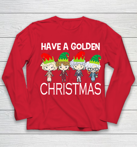 Golden Girls Lovers Gift T shirt Have A Golden Christmas Vintage Youth Long Sleeve 8