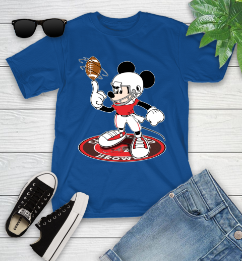 NFL Football Cleveland Browns Cheerful Mickey Disney Shirt Youth T-Shirt 9