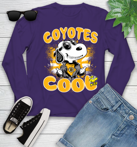 NHL Hockey Boston Bruins Cool Snoopy Shirt Youth Long Sleeve 4