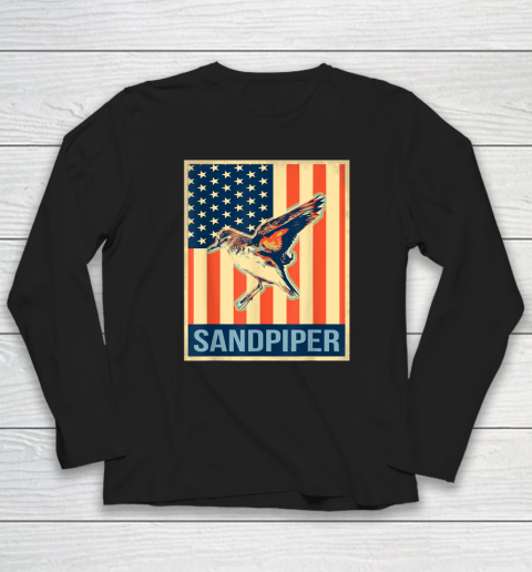 Vintage US Flag Sandpiper Long Sleeve T-Shirt