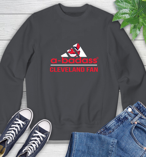 MLB A Badass Cleveland Indians Fan Adidas Baseball Sports Sweatshirt 6
