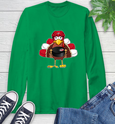 Carolina Hurricanes Turkey Thanksgiving Day Long Sleeve T-Shirt 7