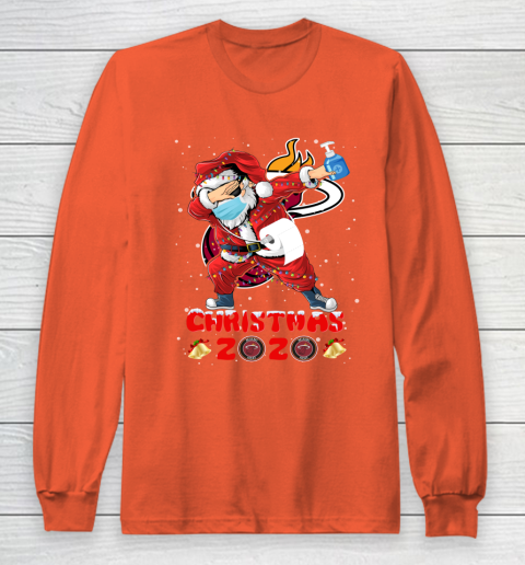 Miami Heat Funny Santa Claus Dabbing Christmas 2020 NBA Long Sleeve T-Shirt 3