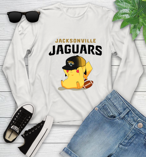 NFL Pikachu Football Sports Jacksonville Jaguars Youth Long Sleeve 12