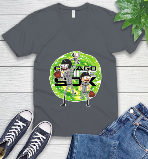 MLB Chicago White Sox Rick And Morty Baseball Sports V-Neck T-Shirt 5