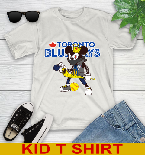 Toronto Blue Jays MLB Baseball Mickey Peace Sign Sports Youth T-Shirt 12