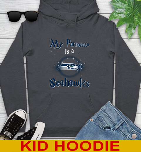 NFL Football Harry Potter My Patronus Is A Seattle Seahawks Youth Hoodie 9