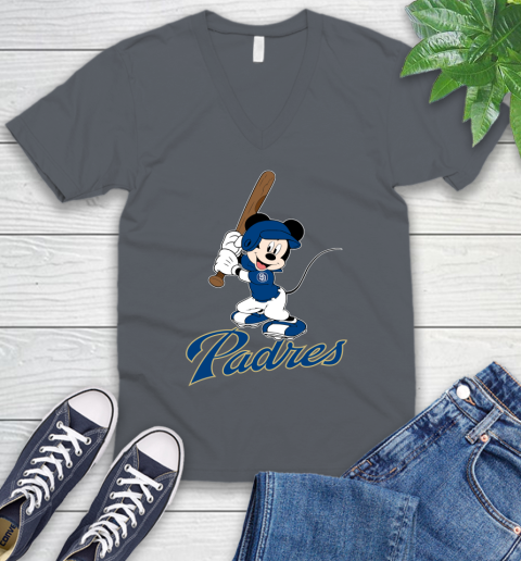 MLB Baseball San Diego Padres Cheerful Mickey Mouse Shirt V-Neck T-Shirt 5