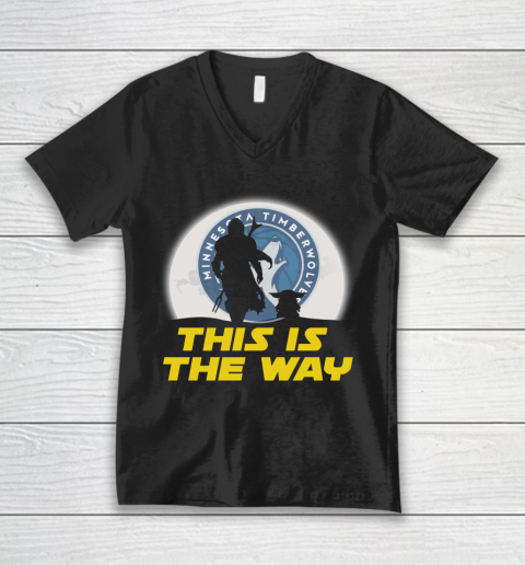 Minnesota Timberwolves NBA Basketball Star Wars Yoda And Mandalorian This Is The Way V-Neck T-Shirt