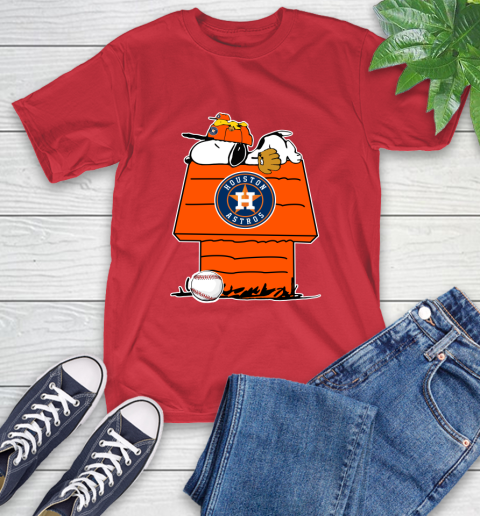 MLB Houston Astros Snoopy Woodstock The Peanuts Movie Baseball T Shirt T-Shirt 10