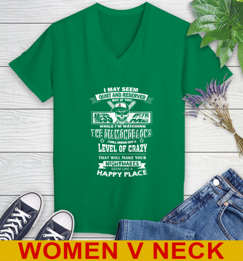 Arizona Diamondbacks MLB Baseball If You Mess With Me While I'm Watching My Team Women's V-Neck T-Shirt 5