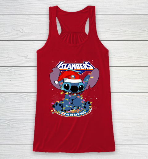 New York Islanders NHL Hockey noel stitch Christmas Racerback Tank - Image 5