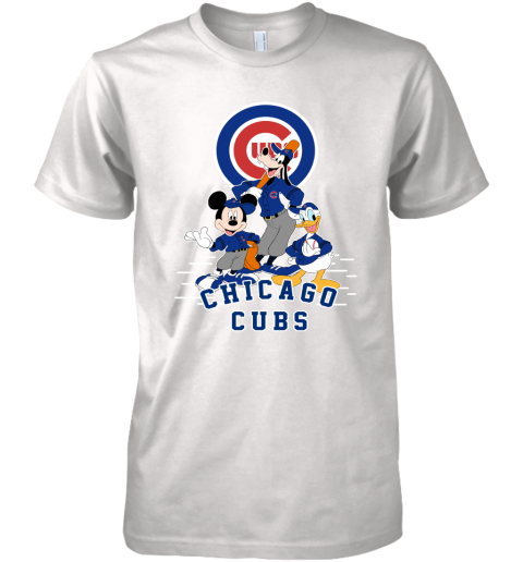 Chicago Cubs Mickey Donald And Goofy Baseball Premium Men's T-Shirt
