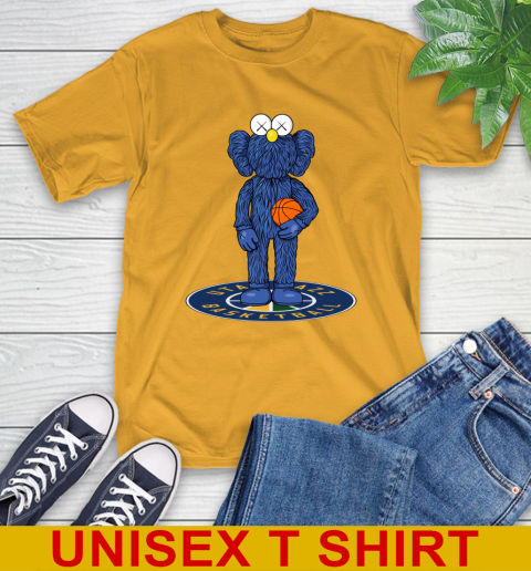 NBA Basketball Utah Jazz Kaws Bff Blue Figure Shirt T-Shirt - Image 4