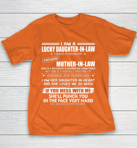 Lucky Daughter In Law Have A Freaking Awesome Mother In Law Youth T-Shirt 4