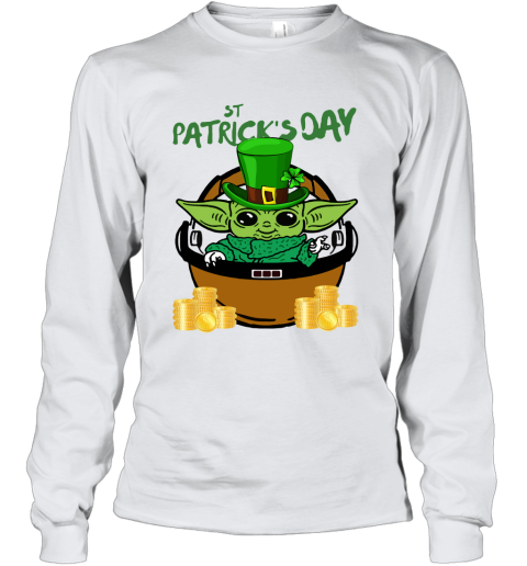 Baby Yoda St. Patrick's Day Outfit Youth Long Sleeve