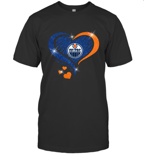 Edmonton Oilers Glitter Heart Shape  Lovely and True Gift for Fans