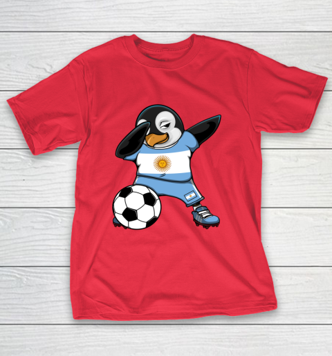 Dabbing Penguin Argentina Soccer Fans Jersey Football Lovers T-Shirt 7