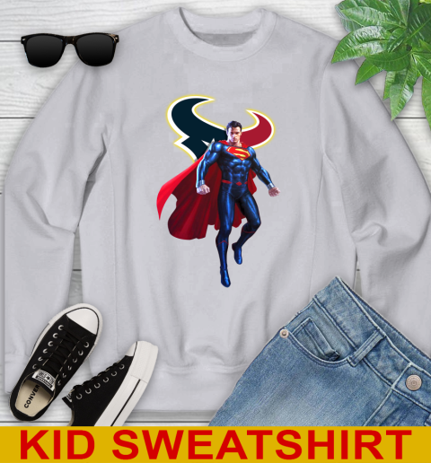 NFL Superman DC Sports Football Houston Texans Youth Sweatshirt 4