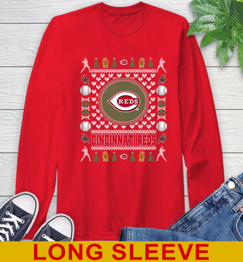 Cincinnati Reds Merry Christmas MLB Baseball Loyal Fan Long Sleeve T-Shirt 12