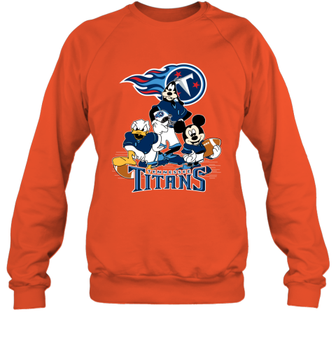 NFL Tennessee Titans Mickey Mouse Donald Duck Goofy Football T Shirt QxKxDpJTXzm sweatshirt 35 95 151514 front orange