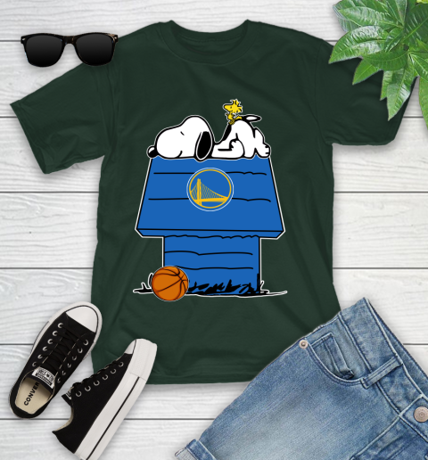 Golden State Warriors NBA Basketball Snoopy Woodstock The Peanuts Movie Youth T-Shirt 5