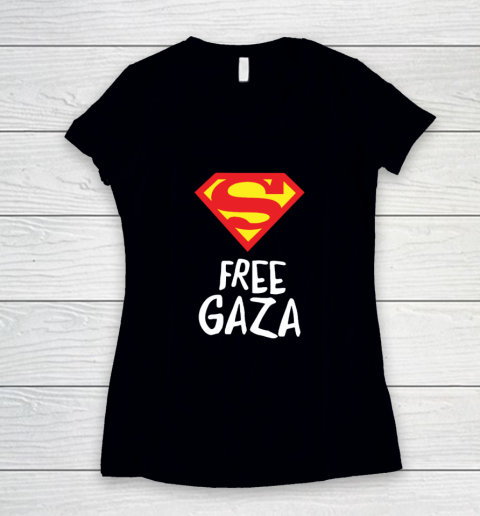 Mario Ferri Free Gaza Shirt Women's V-Neck T-Shirt