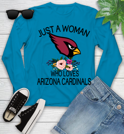 NFL Just A Woman Who Loves Arizona Cardinals Football Sports Youth Long Sleeve 5