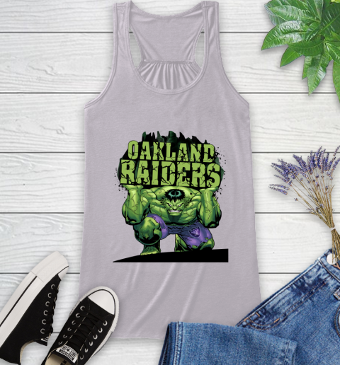 Oakland Raiders NFL Football Incredible Hulk Marvel Avengers Sports Racerback Tank - Image 6