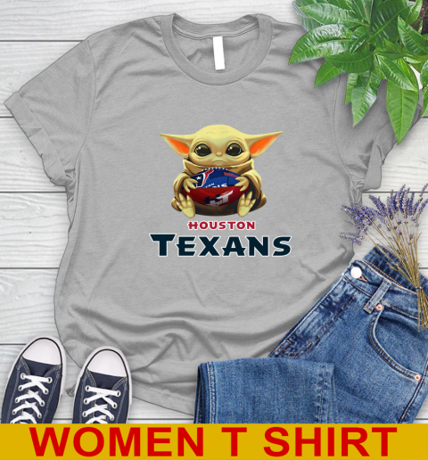 NFL Football Houston Texans Baby Yoda Star Wars Shirt Women's T-Shirt 5