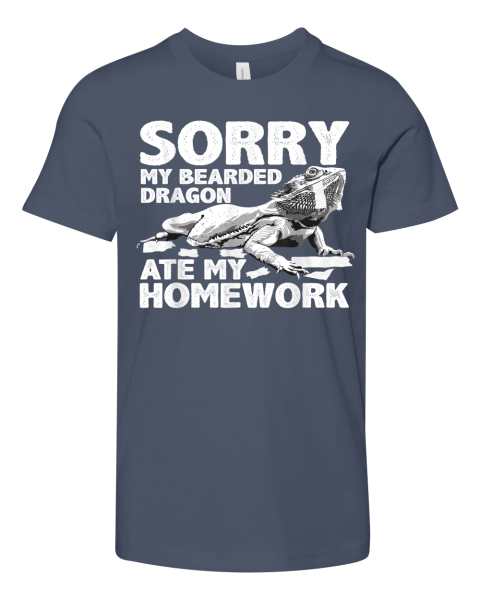 Bearded Dragon Shirts For Kids - Ate My Homework T Shirt Bearded Dragon Shirts For Kids - Ate My Homework T Shirt