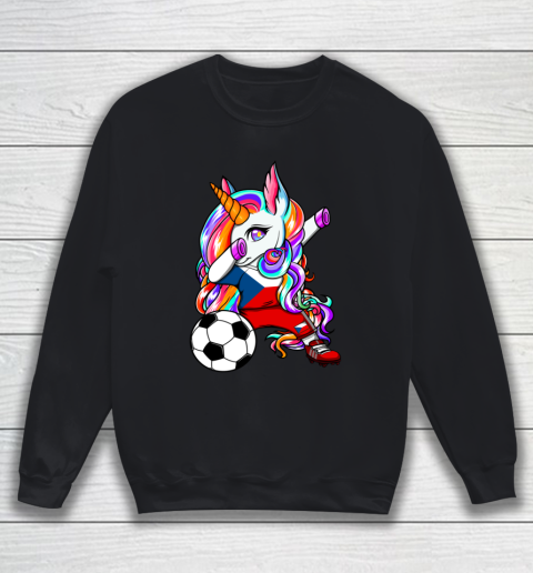 Dabbing Unicorn Czech Republic Soccer Fans Jersey Football Sweatshirt