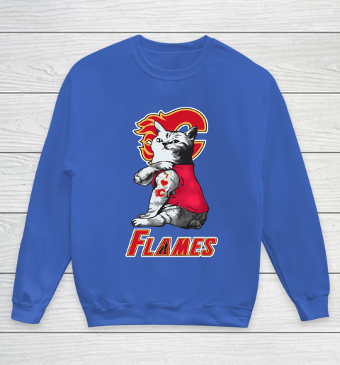 NHL My Cat Loves Calgary Flames Hockey Youth Sweatshirt 6
