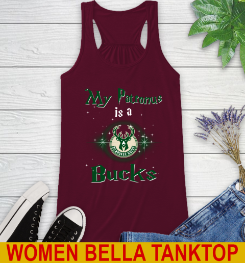 NBA Basketball Harry Potter My Patronus Is A Milwaukee Bucks Racerback Tank 2